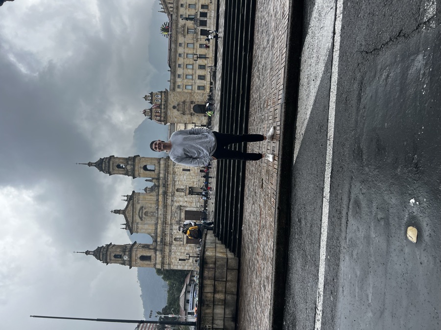 On Plaza Bolívar before the cathedral in Bogotá